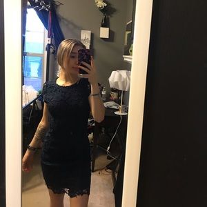 navy lace dress